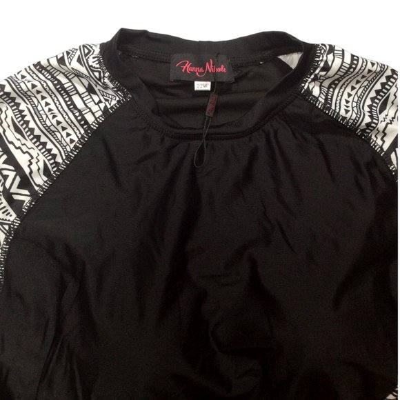 Hanna Nikole Two Piece Rash Guard Long Sleeve Shorts Swim Set - Size 22W *NWOT* - Picture 7 of 10